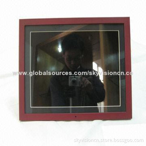15-inch wooden digital photo frame, supports 1080p, wall mountable, auto-boot